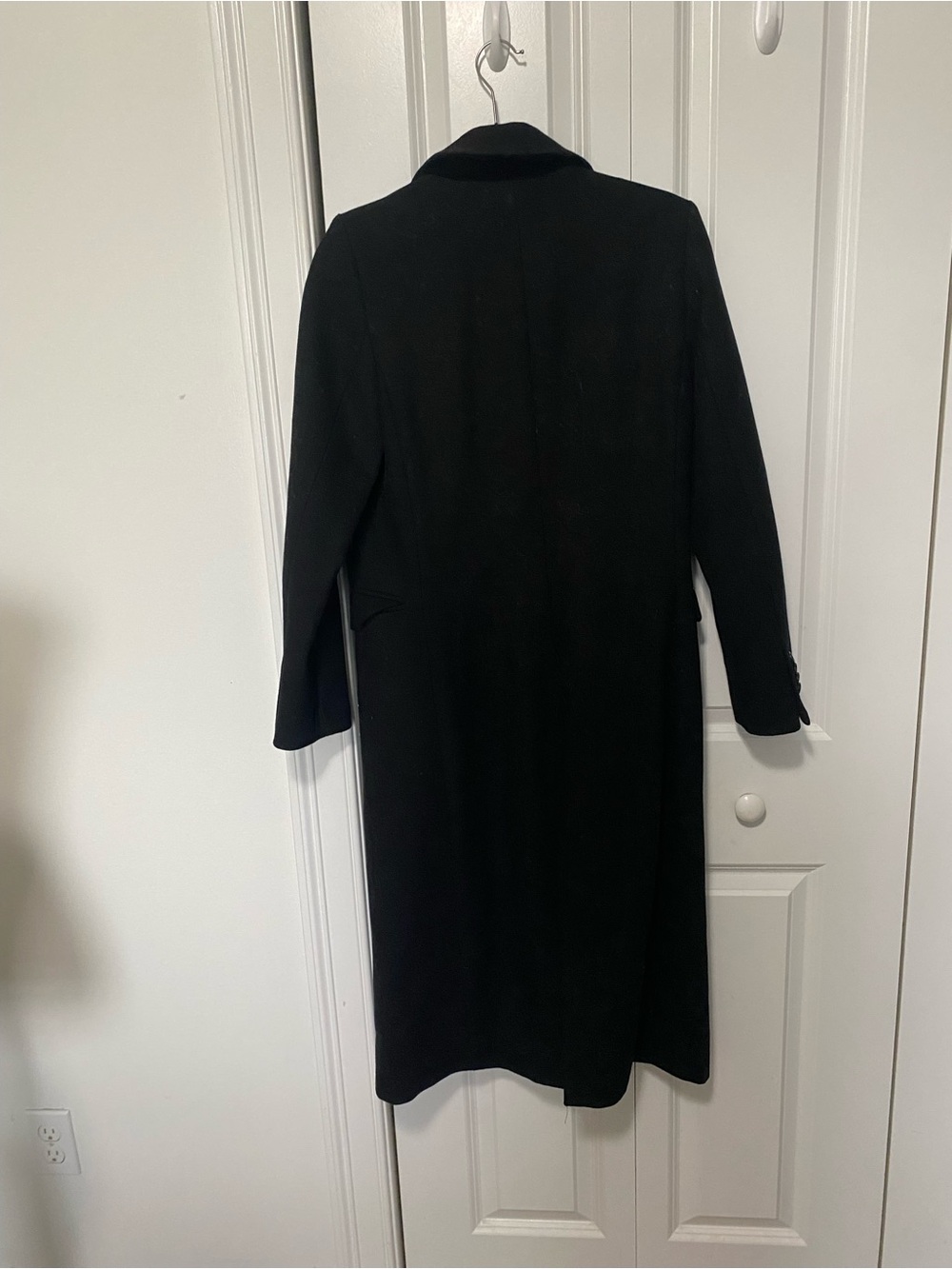 Mango Black Double-Breasted Wool Blend Trench Coat - Picture 3 of 9